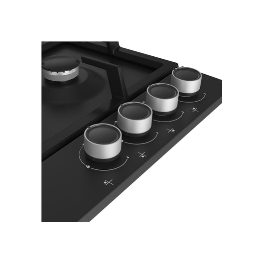Hob-Beko-Built in-Gas-4 Burners-60 cm-Full safety-Black Glass-Turky-5Yrs / HILW 64222 SE.
