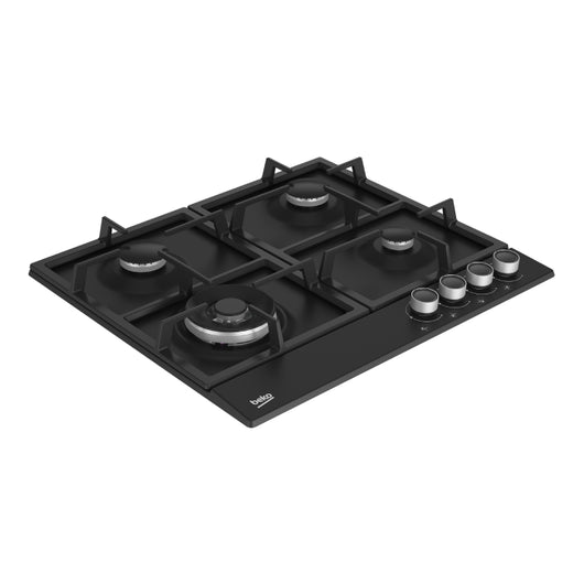 Hob-Beko-Built in-Gas-4 Burners-60 cm-Full safety-Black Glass-Turky-5Yrs / HILW 64222 SE.