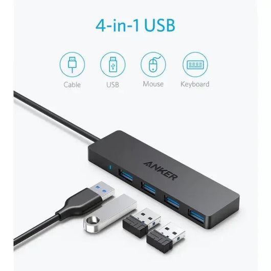 HUB-ANKER-4 PORT-ULTRA SLIM-USB 3.0-DATA HUB-BLACK / A7516612.