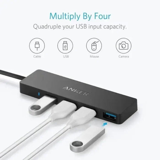 HUB-ANKER-4 PORT-ULTRA SLIM-USB 3.0-DATA HUB-BLACK / A7516612.