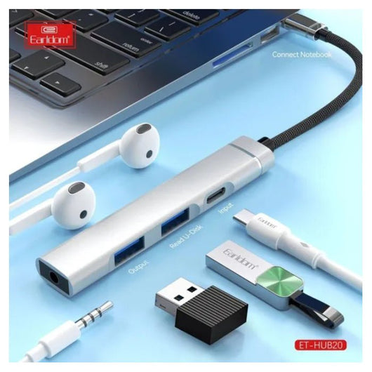 HUB-EARLDOM-4 PORT- USB-C -ET-HUB20 - 14 Day Warranty.