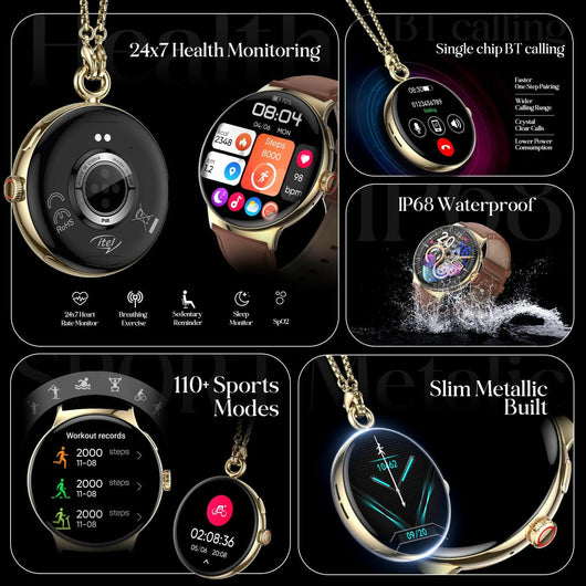 Itel Smart Watch Unicorn ISW-N9 1.43 Inch Amoled IP68 - Champagne Gold.