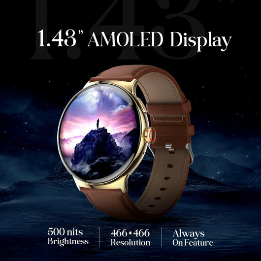 Itel Smart Watch Unicorn ISW-N9 1.43 Inch Amoled IP68 - Champagne Gold.