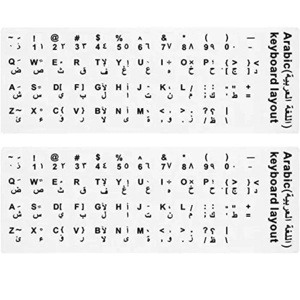 Keyboard Character Sticker English & Arabic White Letters Notebook PC.