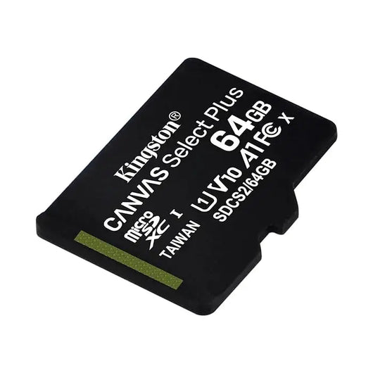 Kingston 64GB micSDXC Select Plus Memory Card + SD Adaptor, SDCS2/64GB black.