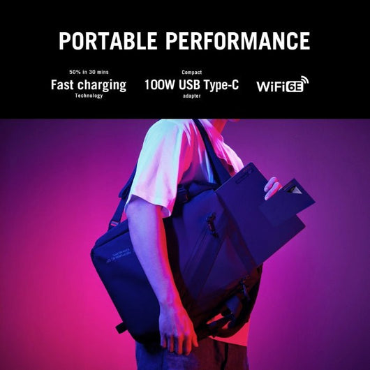 LAPTOP-ASUS-ROG Flow X16-GV601VU-NF060W-CI9-13900H-16G-1T.SSD-NVIDIA GeForce RTX 4050 6G DDR6-16 Inch QHD+ (2560 x 1600) WQXGA 240Hz-WIN11-ROG BackPack/PEN.