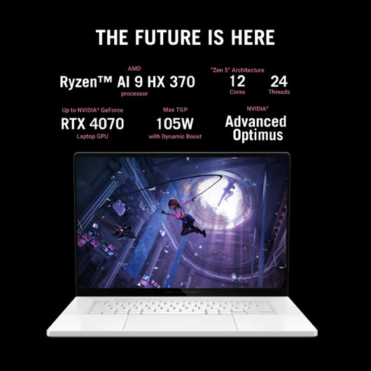 LAPTOP-ASUS-ROG Zephyrus-G16-GA605WI-QR050W-AMD Ryzen™AI 9 HX 370-32G-1T.SSD-NVIDIA GeForce RTX 4070 8G DDR6-16 Inch (2560x1600) WQXGA-Backlit keyboard-WIN11-Eclipse Gray-Sleeve / 90NR0J91-M002K0.