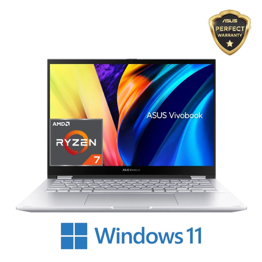 LAPTOP-ASUS-VivoBook S14 FLIP-TN3402YA-LZ007W-AMD-R7-7730U-8G DDR4-512G.SSD-AMD Radeon Graphics-14 Inch WUXGA (1920×1200)-T.Sc-WIN11-Transparent Silver-PEN / 90NB1112-M00EE0.