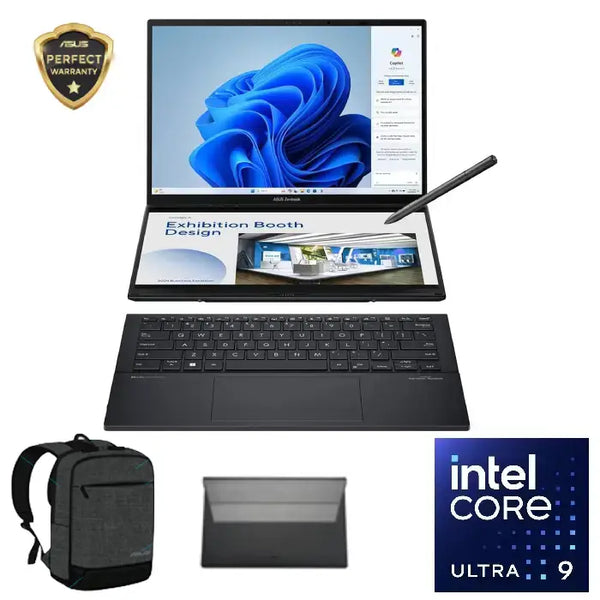 LAPTOP-ASUS-ZENBOOK DUO-UX8406CA-PZ005W-C Ultra 9-285H-32G-2T SSD-INTEL ARC GRAPHICS-3K OLED 120HZ-14 INCH-Windows 11-Inkwell Grey / 90NB14X1-M003F0.