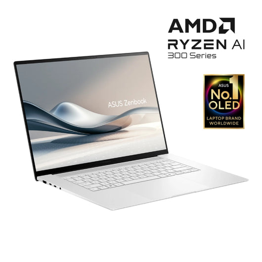 LAPTOP-ASUS- Zenbook  S16 -UM5606WA-RJ263W-AMD Ryzen AI 9 HX 370-32G DDR4-2T.SSD-AMD Radeon 890M Graphics-16 inch OLED 3K (2880 x 1800)-WIN11-Scandinavian White /90NB13M4-M00EH0.