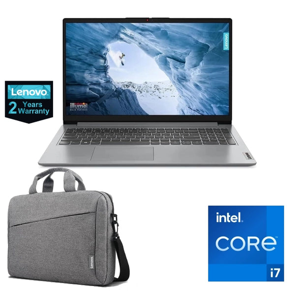 LAPTOP-LENOVO-IDEAPAD-1-15IAU7-CI7-1255U-8G-512G.SSD-Integrated Intel Iris Xe Graphics-15.6 Inch FHD-WIN11-CLOUD GRAY-2Yrs-With Bag / 82QD00AXED.