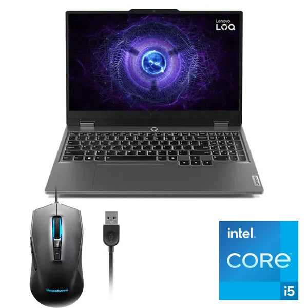 LAPTOP-LENOVO-LOQ-15IAX9-CI5-12450HX-12G-512G.SSD-NVIDIA GeForce RTX 2050 4G DDR6-15.6 FHD (1920x1080) 144Hz-WIN11-LUNA GREY-MOUSE / 83GS00FJED.