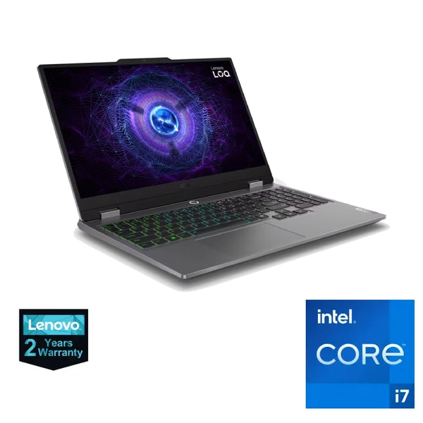 LAPTOP-LENOVO-LOQ-15IRX9-CI7-13650HX-16G-512G.SSD-NVIDIA GeForce RTX 3050 6G DDR6-15.6 Inch FHD (1920x1080) 144Hz-Backlit keyboard-DOS-LUNA GREY-2Yrs / 83DV008QED.