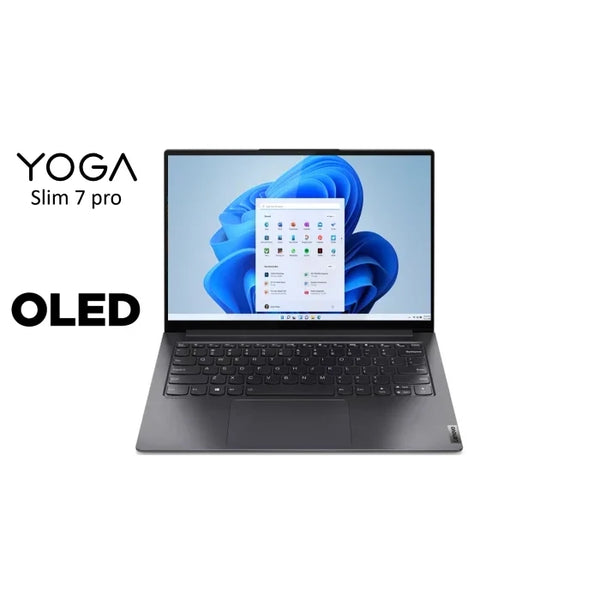 LAPTOP-LENOVO-YOGA-SLIM 7 PRO-14ACH5-OD-AMD-R7-5800HS(3.2GHz/16MB Cache)-16G-1T.SSD-NVIDIA GeForce MX450 2G DDR6-14 Inch OLED 90Hz-WIN11-SLATE GREY / 82NK002YED.