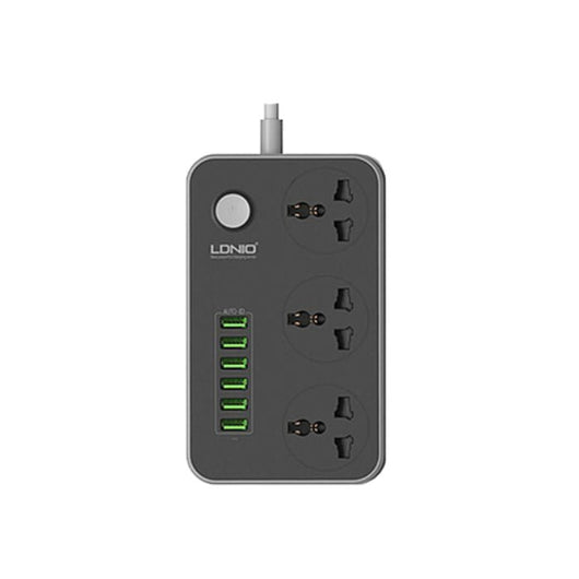 LDNIO SC3604 Power Strip With 3 Sockets & 6 USB Ports - Black 14 Day Warranty.