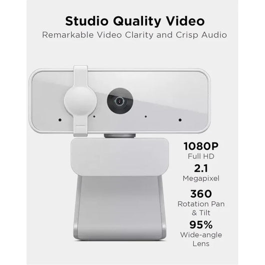 Lenovo 300 FHD Webcam, 1080p, Cloud Grey, GXC1B34793.