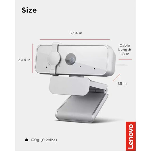 Lenovo 300 FHD Webcam, 1080p, Cloud Grey, GXC1B34793.