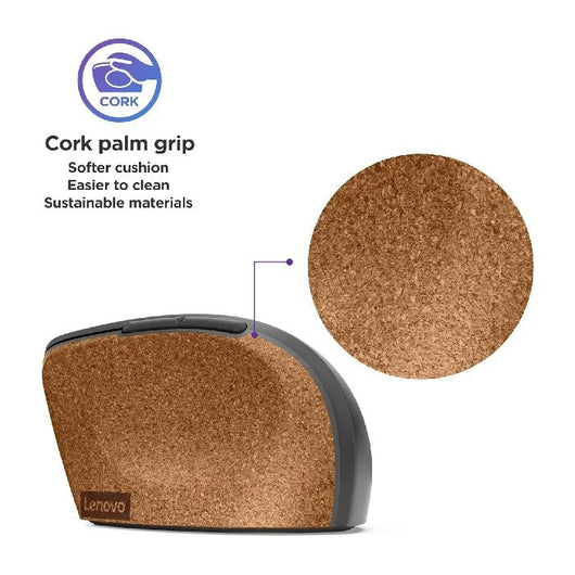 Lenovo Go Wireless Vertical Mouse Storm grey with natural cork GY51C33980.