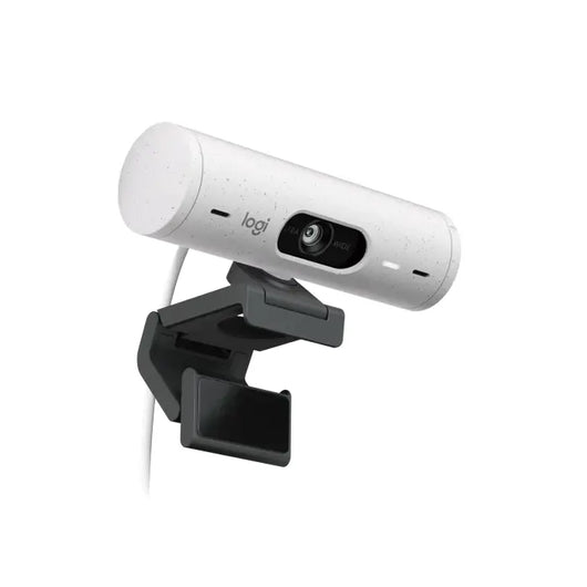 Logitech Webcam Brio 500 Full HD 1080p webcam with light correction, auto-framing, and Show Mode Off White 960-001428.