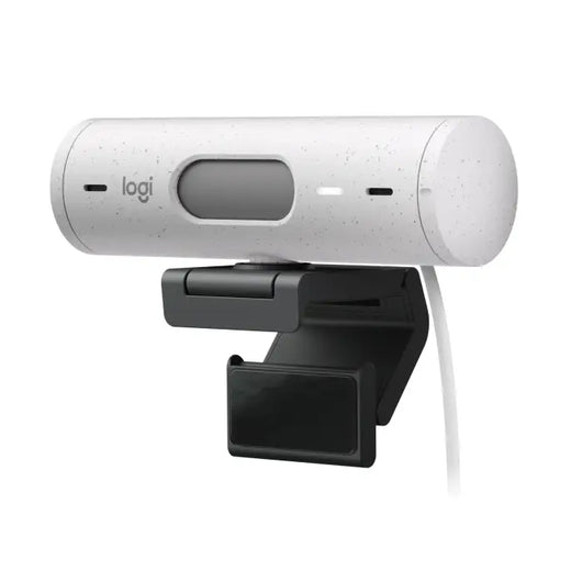 Logitech Webcam Brio 500 Full HD 1080p webcam with light correction, auto-framing, and Show Mode Off White 960-001428.