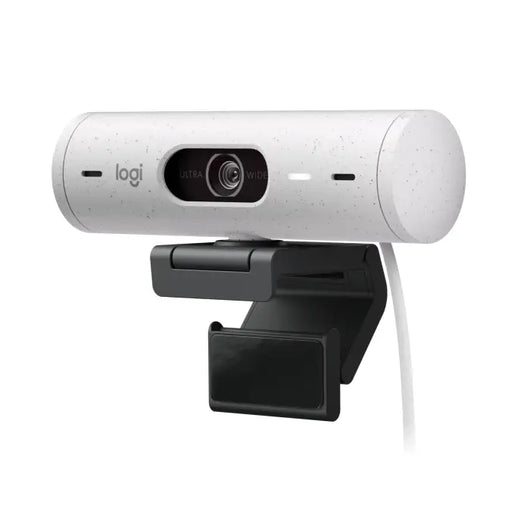 Logitech Webcam Brio 500 Full HD 1080p webcam with light correction, auto-framing, and Show Mode Off White 960-001428.