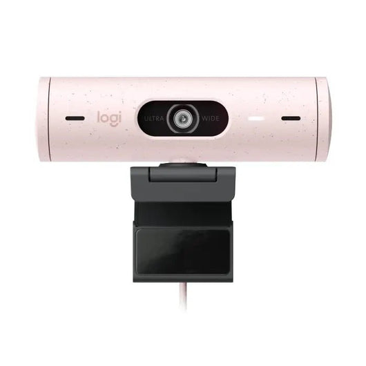 Logitech Webcam Brio 500 Full HD 1080p webcam with light correction, auto-framing, and Show Mode Rose 960-001421.