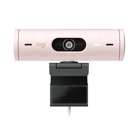 Logitech Webcam Brio 500 Full HD 1080p webcam with light correction, auto-framing, and Show Mode Rose 960-001421.