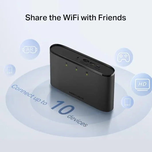 MERCUSYS MT110 Portable WiFi 4G Router 4G LTE 150 Mbps, 2200mAh Battery for 10 Hours.