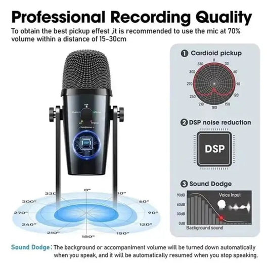 MICROPHONE-JMARY-USB MICROPHONE-MC-PW10 - 14 Day Warranty.