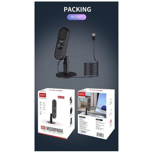 MICROPHONE-JMARY-USB MICROPHONE-MC-PW7 - 14 Day Warranty.