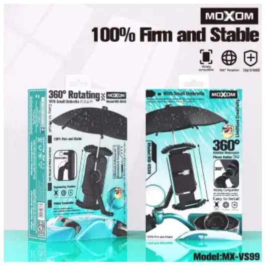 MOTORCYCLE PHONE HOLDER-MOXOM-With Umbrella-MX-VS99 - 14 Day Warranty.
