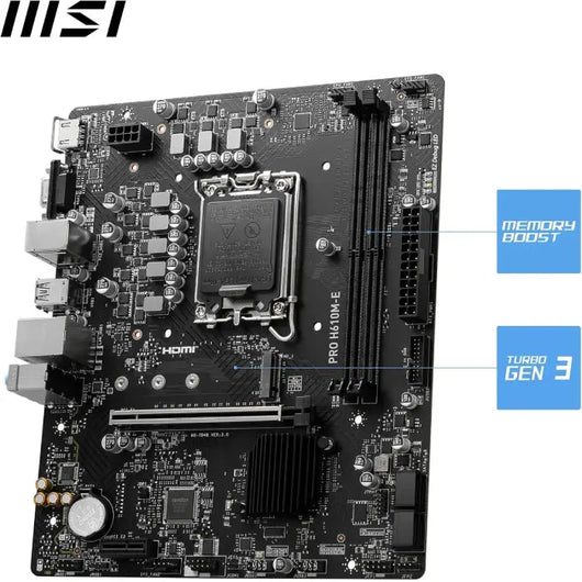 MSI INTEL PRO DDR5 H610M-E LGA1700 Motherboard