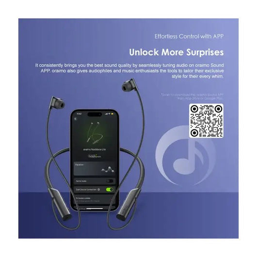 Oraimo Necklace Lite OEB-311 Bluetooth Neckband Wireless in Ear Earphones - Black