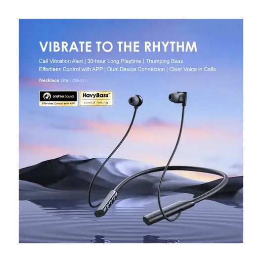 Oraimo Necklace Lite OEB-311 Bluetooth Neckband Wireless in Ear Earphones - Black