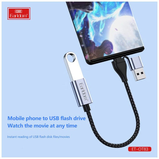 OTG-EARLDOM-2 In 1- USB-C -ET-OT83 - 14 Day Warranty.