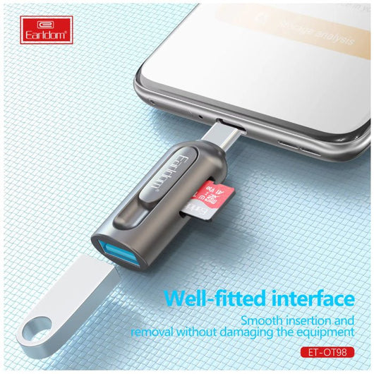 OTG-EARLDOM-ADAPTER-2 In 1- USB-C -ET-OT98 - 14 Day Warranty.