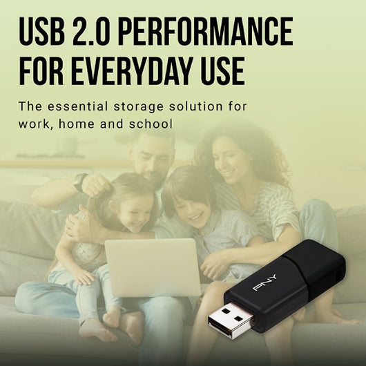 PNY 32GB Attaché 3 USB 2.0 Flash Drive - Black.
