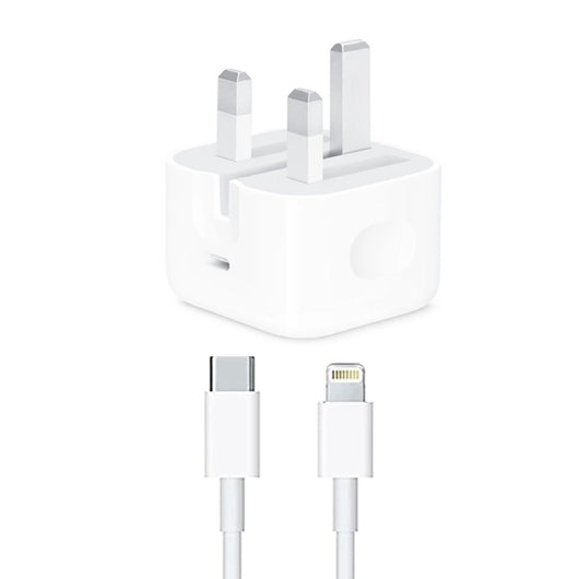 POWER ADAPTER-APPLE-3 PIN- TYPE-C -20W-With Cable Type-C To Lightning - IPH12 / MHJF32P/A - 14 Day Warranty.