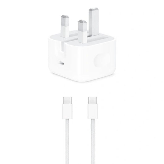 POWER ADAPTER-APPLE-3 PIN- TYPE-C -20W-With Cable Type-C To Type-C - IPH15 / MHJF32P/A - 14 Day Warranty.