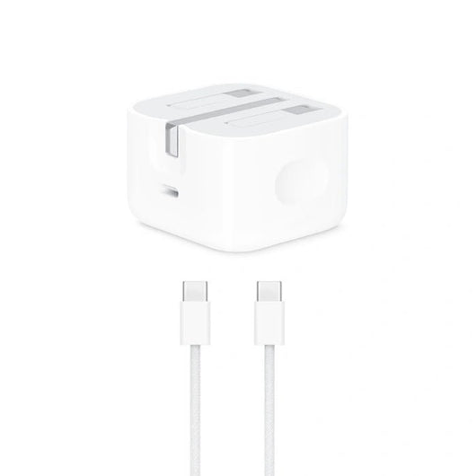 POWER ADAPTER-APPLE-3 PIN- TYPE-C -20W-With Cable Type-C To Type-C - IPH15 / MHJF32P/A - 14 Day Warranty.
