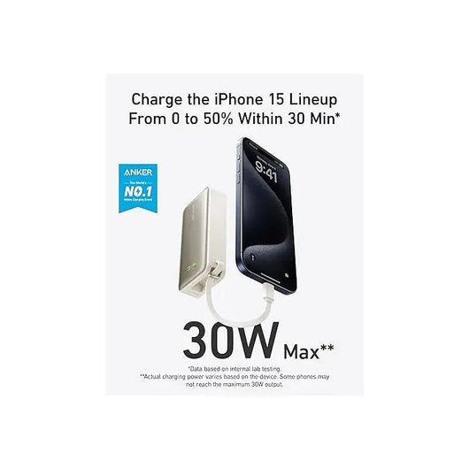 POWER BANK-ANKER-NANO-10000MAH-30W-Shell White/ A1259H21.