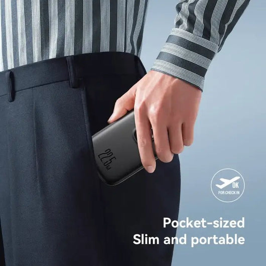 Power Bank-JoyRoom-Mini-22.5W-10000MAH-Builtin Type C cable- Black -JR-PBF17.