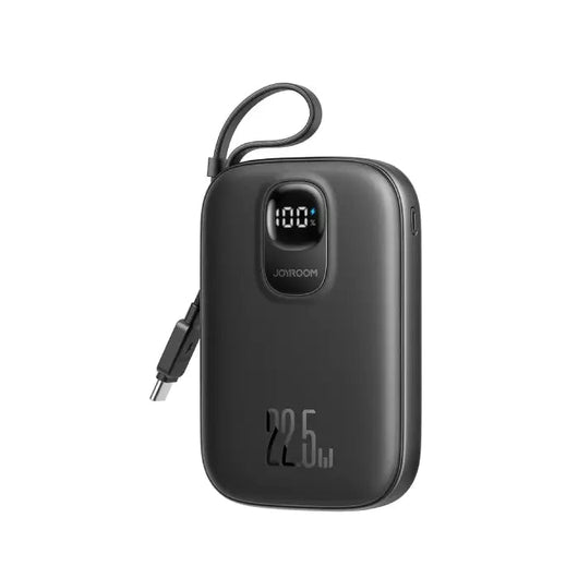 Power Bank-JoyRoom-Mini-22.5W-10000MAH-Builtin Type C cable- Black -JR-PBF17.