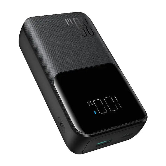 Power Bank-JoyRoom-Mini-30W-10000MAH-Builtin lightning & Type C cables- Black -JR-PBC06.