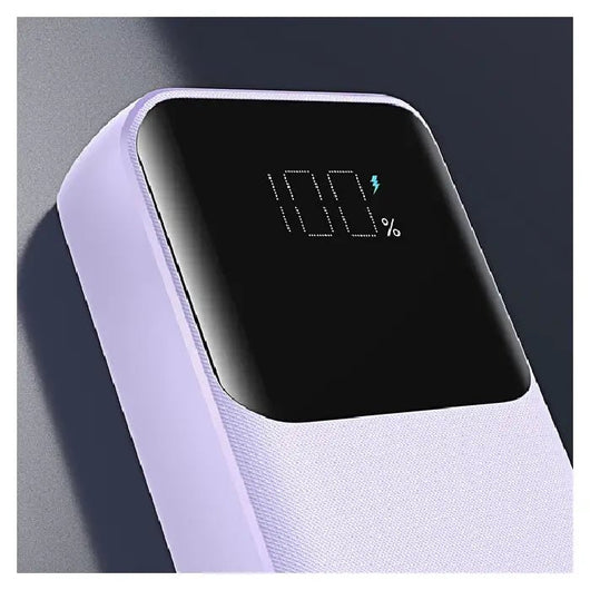 Power Bank-JoyRoom-Mini-30W-10000MAH-Builtin lightning & Type C cables- Purple -JR-PBC06.