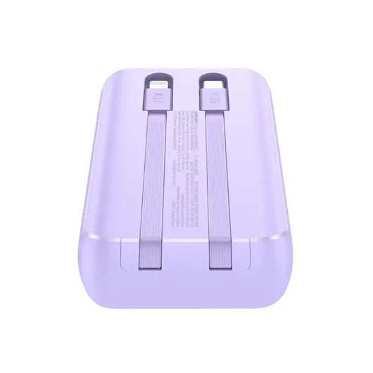 Power Bank-JoyRoom-Mini-30W-10000MAH-Builtin lightning & Type C cables- Purple -JR-PBC06.
