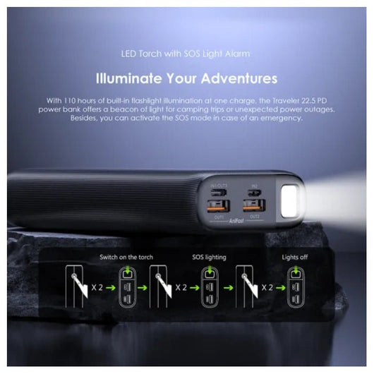 POWER BANK-ORAIMO-OPB-7204Q-20000mAh-22.5W-BLACK / 4894947018749.