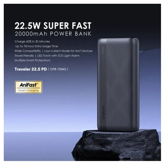 POWER BANK-ORAIMO-OPB-7204Q-20000mAh-22.5W-BLACK / 4894947018749.