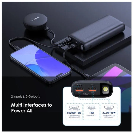 POWER BANK-ORAIMO-OPB-7204Q-20000mAh-22.5W-BLACK / 4894947018749.