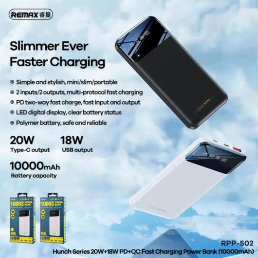 POWER BANK-REMAX-RPP-502-10000MAH-20W - 14 Day Warranty.